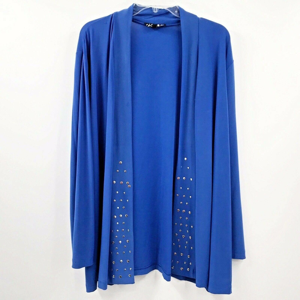 Csc Studio Women's Size 2x Open Front Studded Lon… - image 2